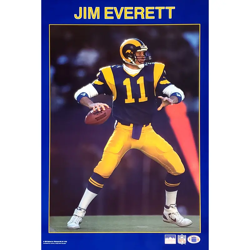 Jim Everett "Action" Los Angeles Rams NFL Action Poster (1987) - Starline Inc.