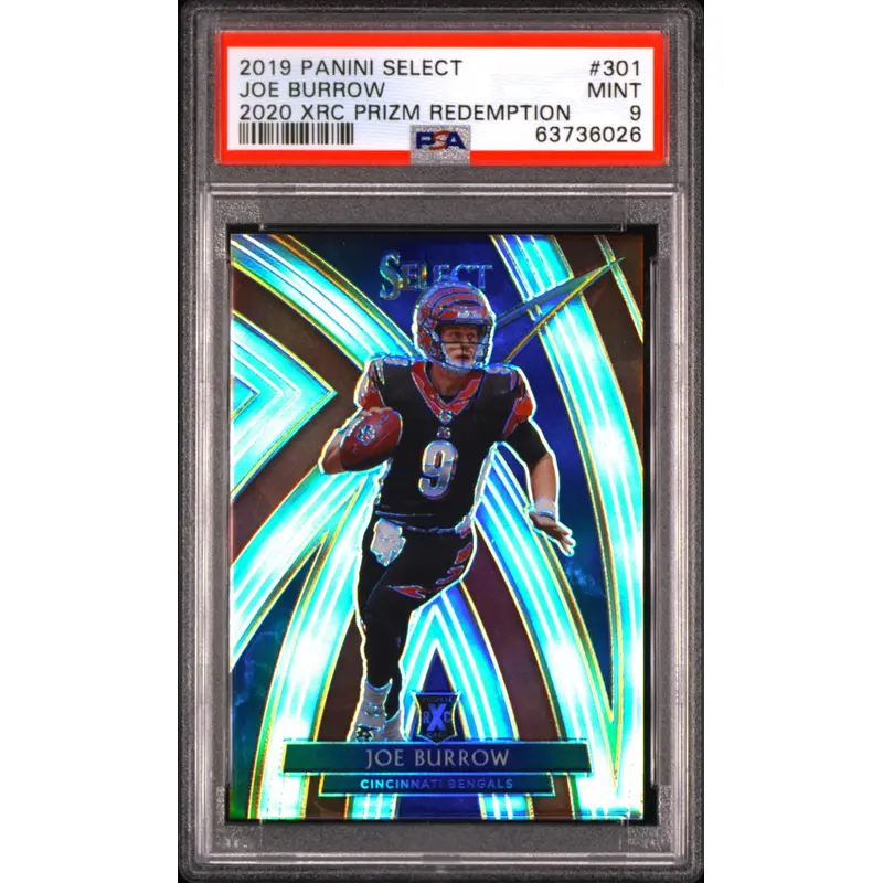 Joe Burrow 2019 Panini Select XRC #301 PSA 9 Mint 6026