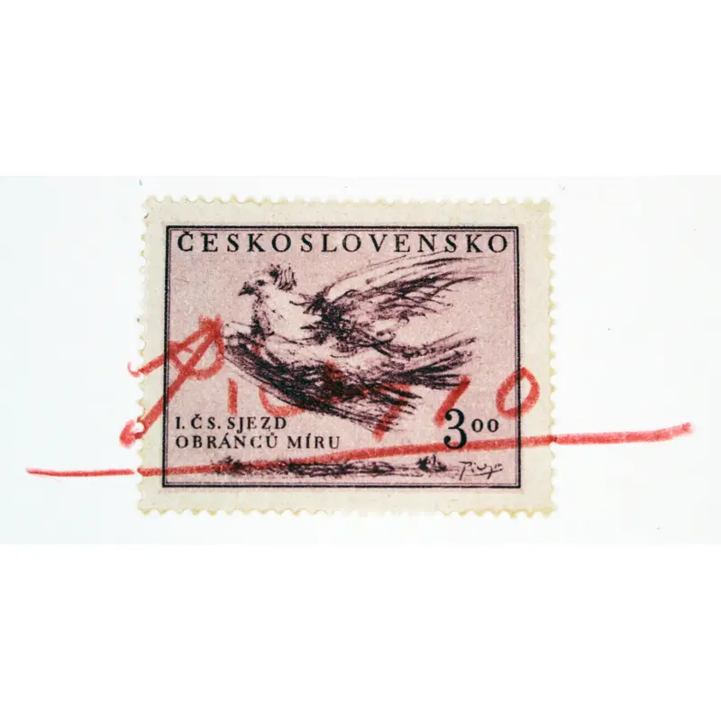 Pablo Picasso Authentic Signed Czechoslovakian Postage Stamp PSA & BAS #AC33481