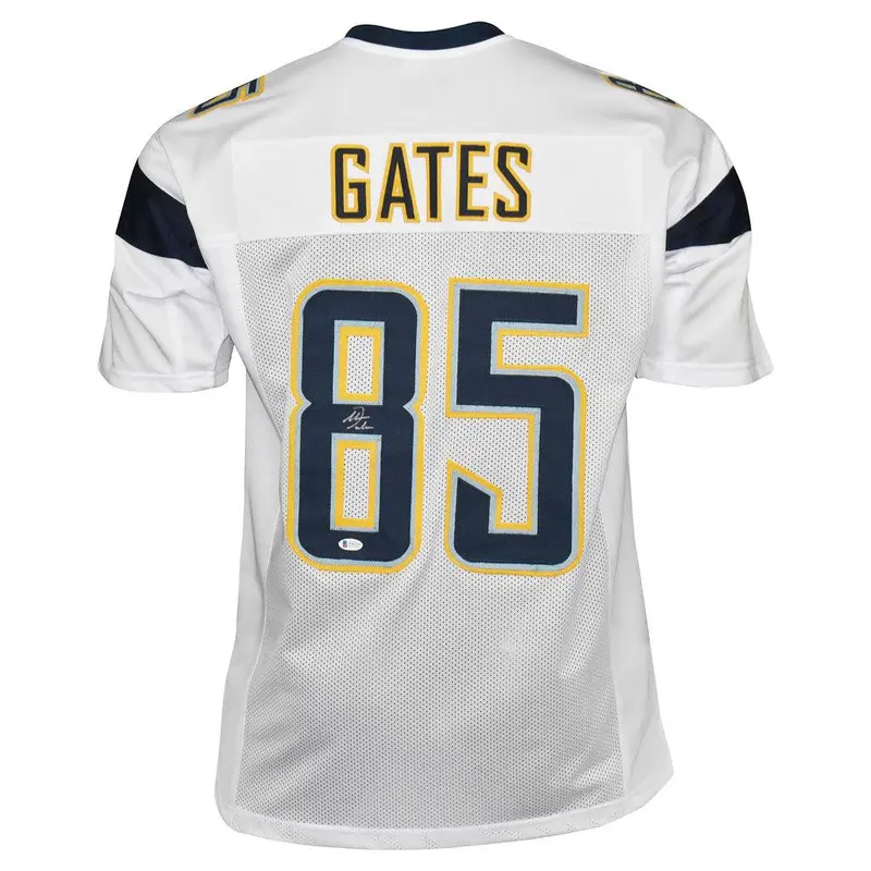 Antonio Gates Autographed San Diego (White #85) Custom Jersey- Beckett