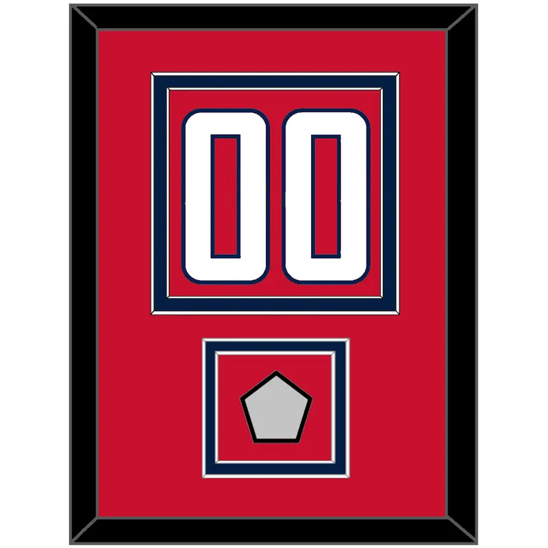 Washington Number (Back) & Stanley Cup Finals Patch - Home Red - Double Mat 2