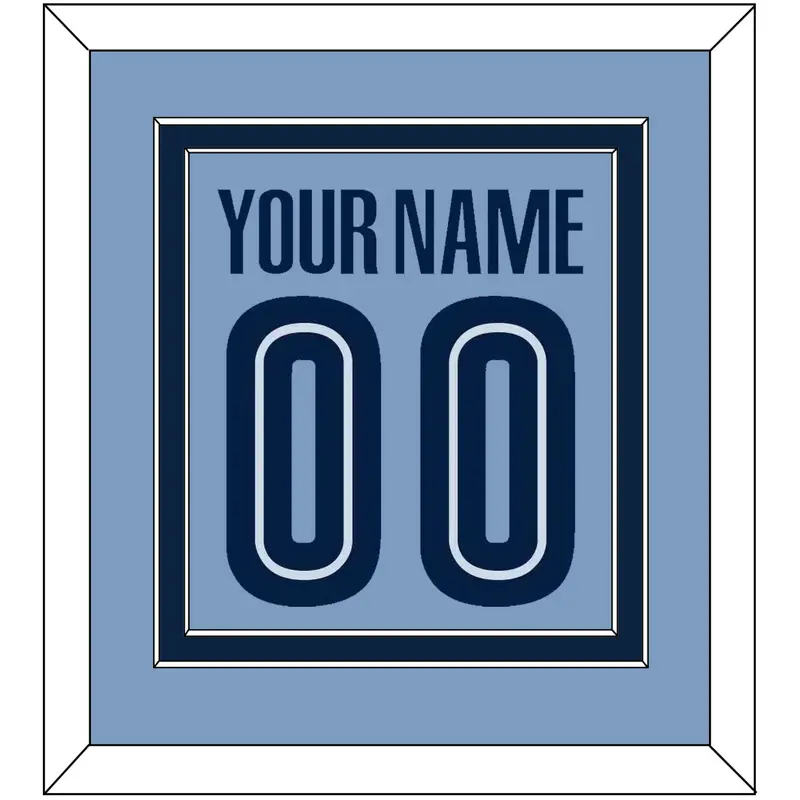 Memphis Name & Number - Alternate Light Blue (2004-2010) - Double Mat 2