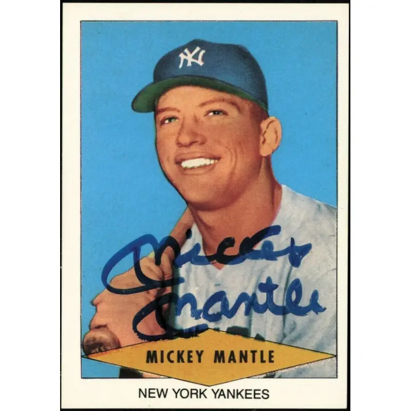 Mickey Mantle Signed 1954 Red Heart RP Baseball Card JSA COA