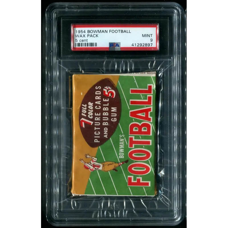 1954 Bowman Football Unopened 5 Cent Wax Pack PSA 9
