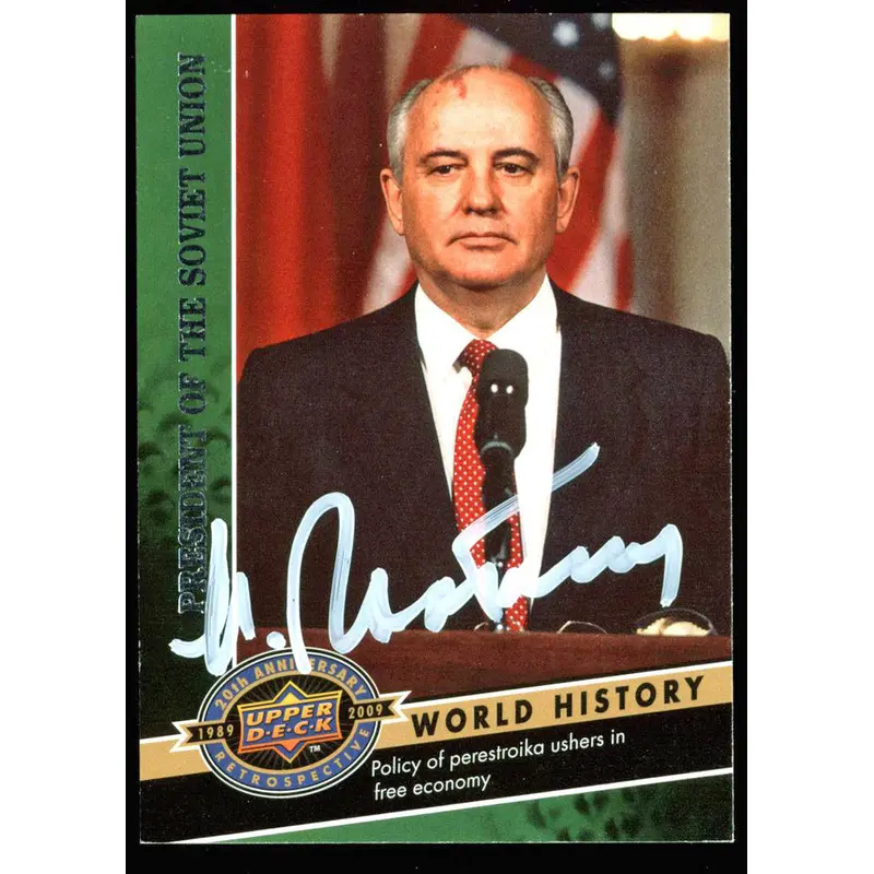 Mikhail Gorbachev Authentic Signed Card 2009 Upper Deck #162 JSA #R32234