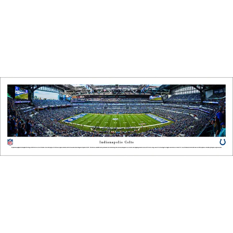 Indianapolis Colts Lucas Oil Stadium Gameday 50-Yard-Line Panoramic Poster - Blakeway