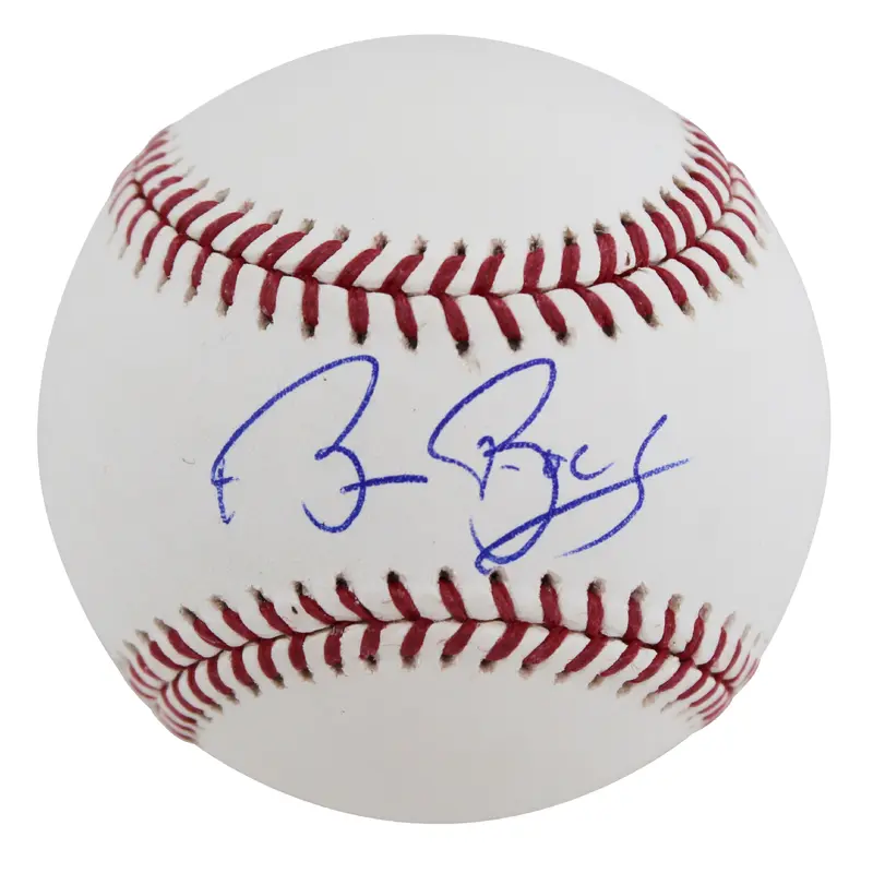 Rangers Bruce Bochy Authentic Signed Robert Manfred Oml Baseball BAS #BP33053