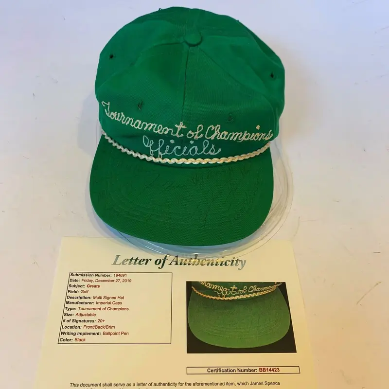 1966 Tournament of Champions Signed Golf Hat Arnold Palmer Jack Nicklaus JSA COA