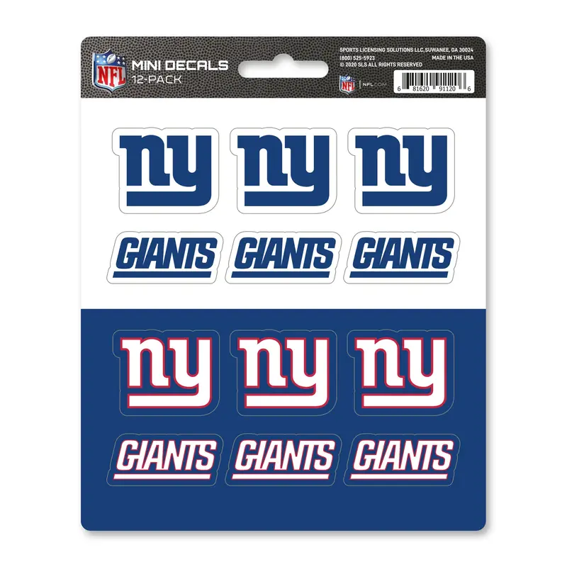 NFL - New York Giants Mini Decal 12-pk