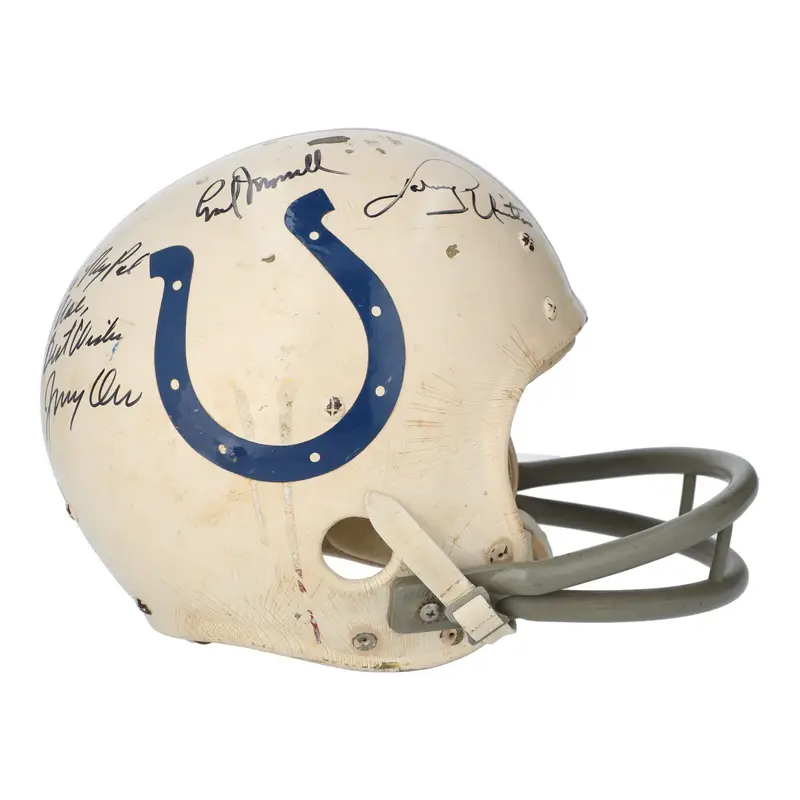 Tom Matte Signed 1970 Baltimore Colts Game Used Helmet Johnny Unitas MEARS