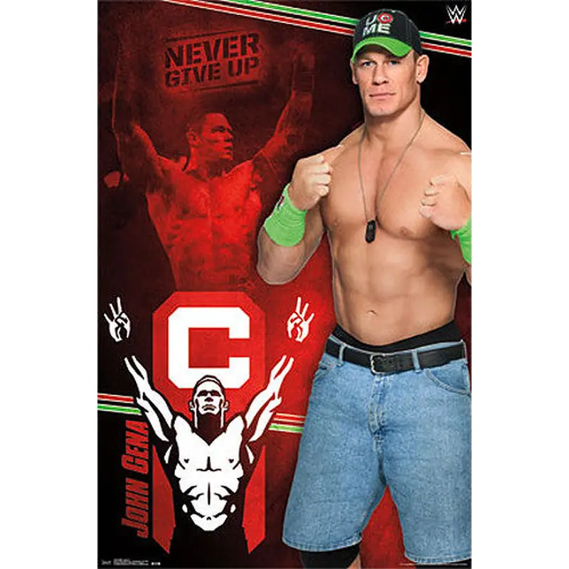 John Cena "Never Give Up" WWE Wrestling Poster - Trends International