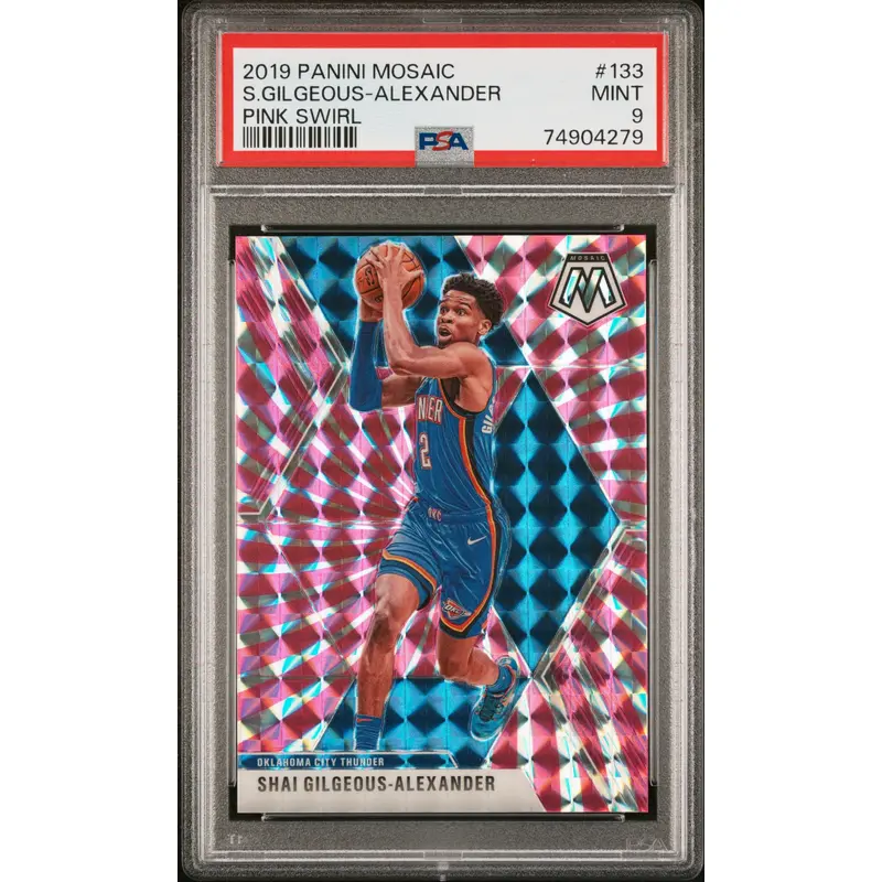 Shai Gilgeous-Alexander 2019 Panini Mosaic #133 Pink Swirl #9/11 PSA 9 Mint