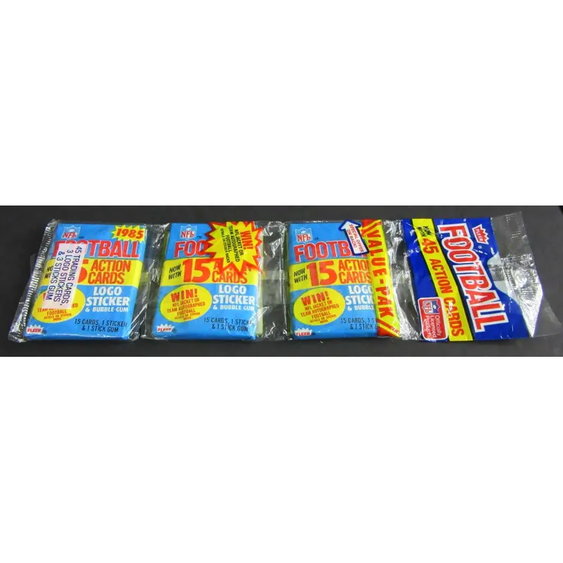 1985 Fleer Football Unopened Wax Pack Rack Pack