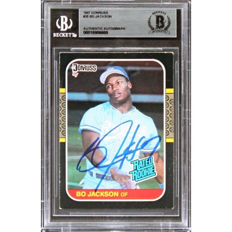 Royals Bo Jackson Authentic Signed 1987 Donruss #35 Rated Rookie Card BAS Slab