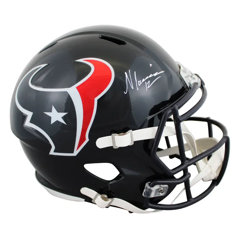 Texans Nico Collins Authentic Signed Full Size Speed Rep Helmet BAS Witnessed 1