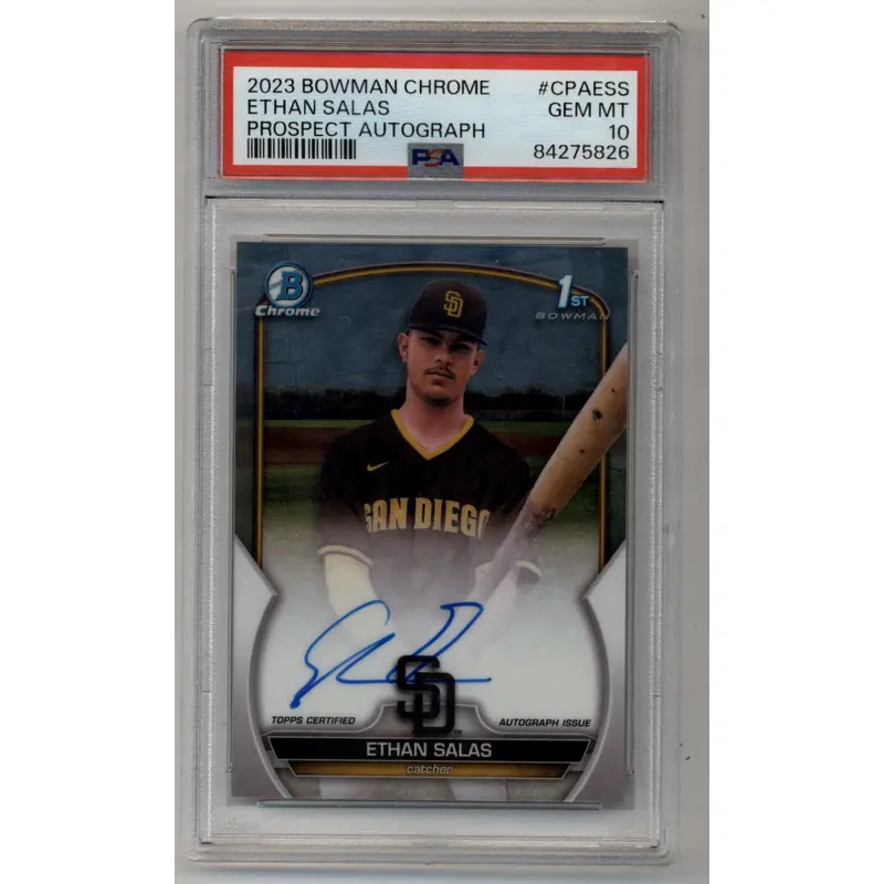 Ethan Salas 2023 Bowman Chrome Prospect Auto PSA 10 Gem Mint 5826