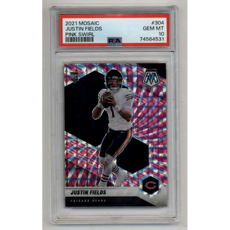 Justin Fields 2021 Mosaic FOTL Pink Swirl 05/11 PSA 10 Gem Mint