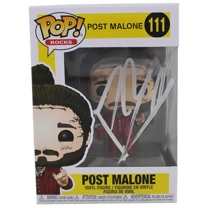Post Malone Authentic Signed Rocks #111 Funko Pop Vinyl Figure JSA #SS67528