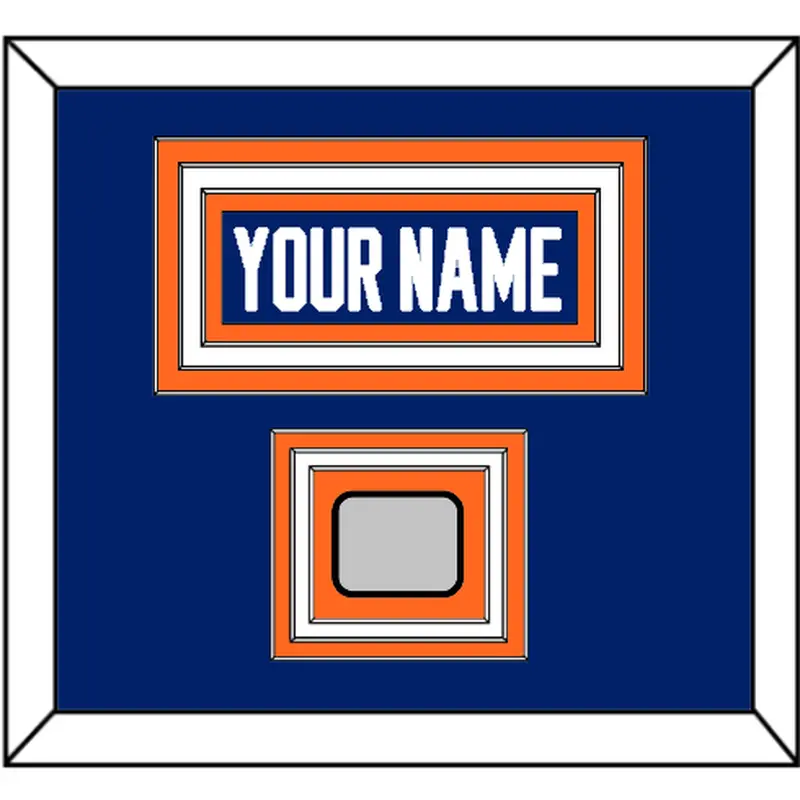 Edmonton Nameplate & Stanley Cup Champions Patch - Road Blue (1981-1994) - Triple Mat 1