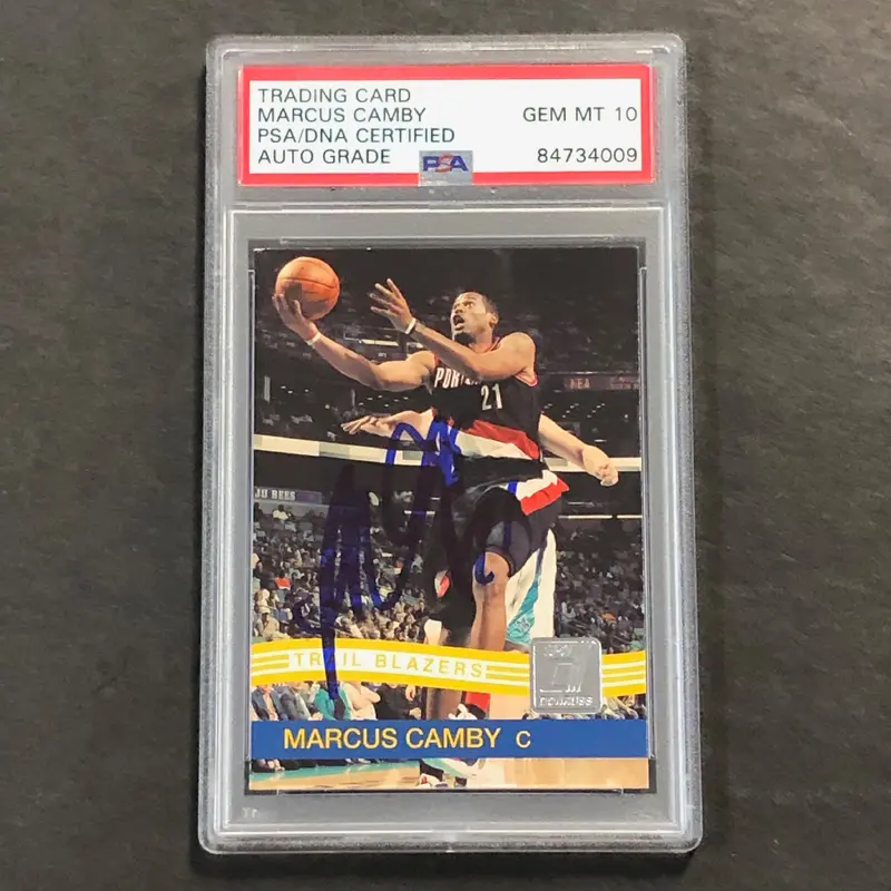 2010-11 Panini Donruss #127 Marcus Camby Signed AUTO 10 PSA Slabbed Trail Blazers