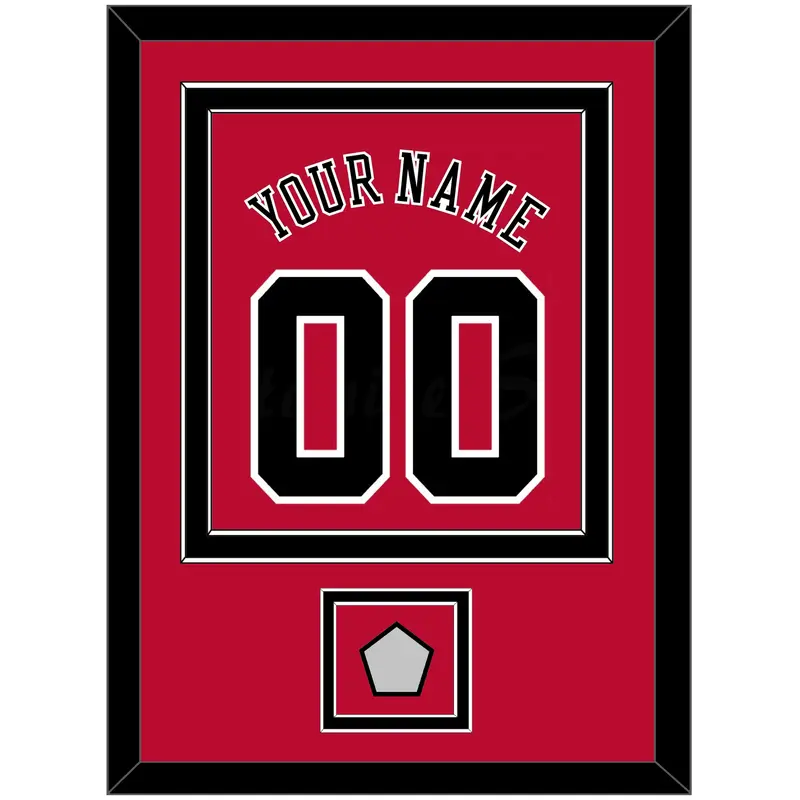 Chicago Name & Number With Champions Patch - Road Red (1986-2017) - Double Mat 2