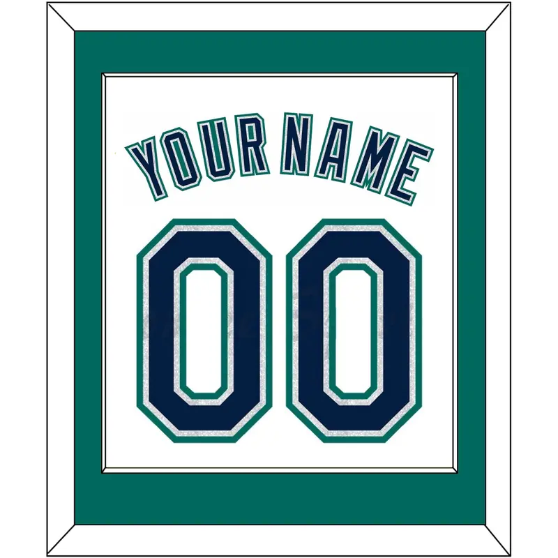 Seattle Name & Number - Home White - Single Mat 2