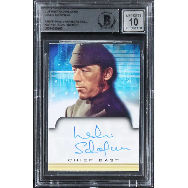 Leslie Schofield Star Wars Signed Custom Trading Card Auto 10! BAS Slabbed