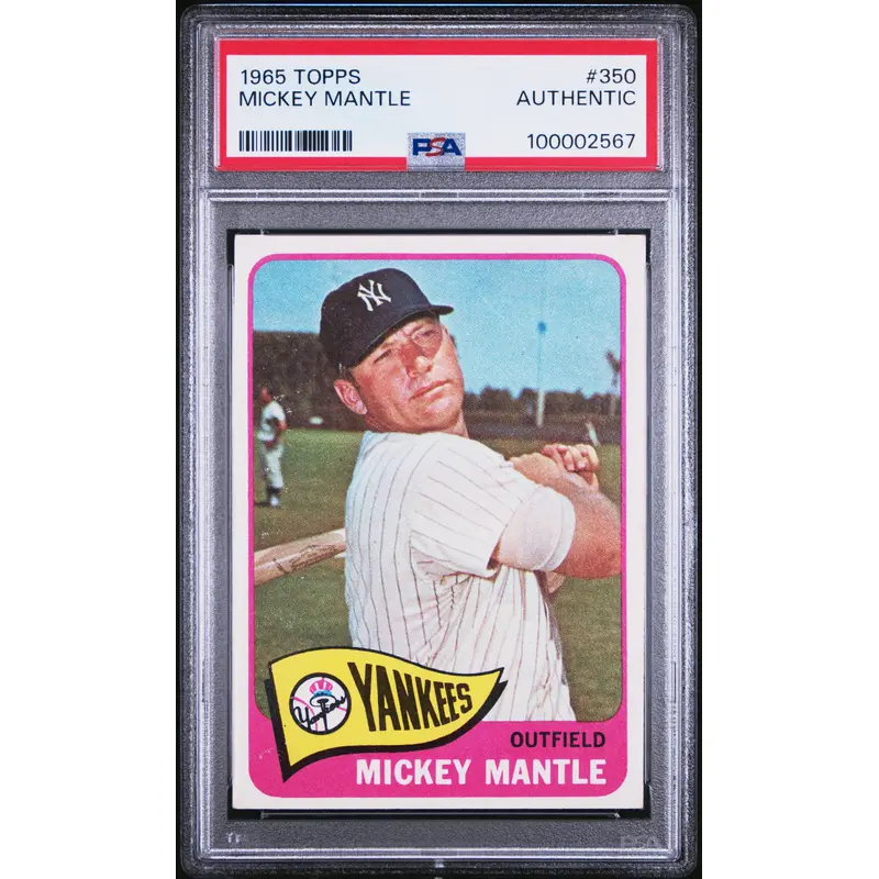Mickey Mantle 1965 Topps #350 PSA Auth 2567