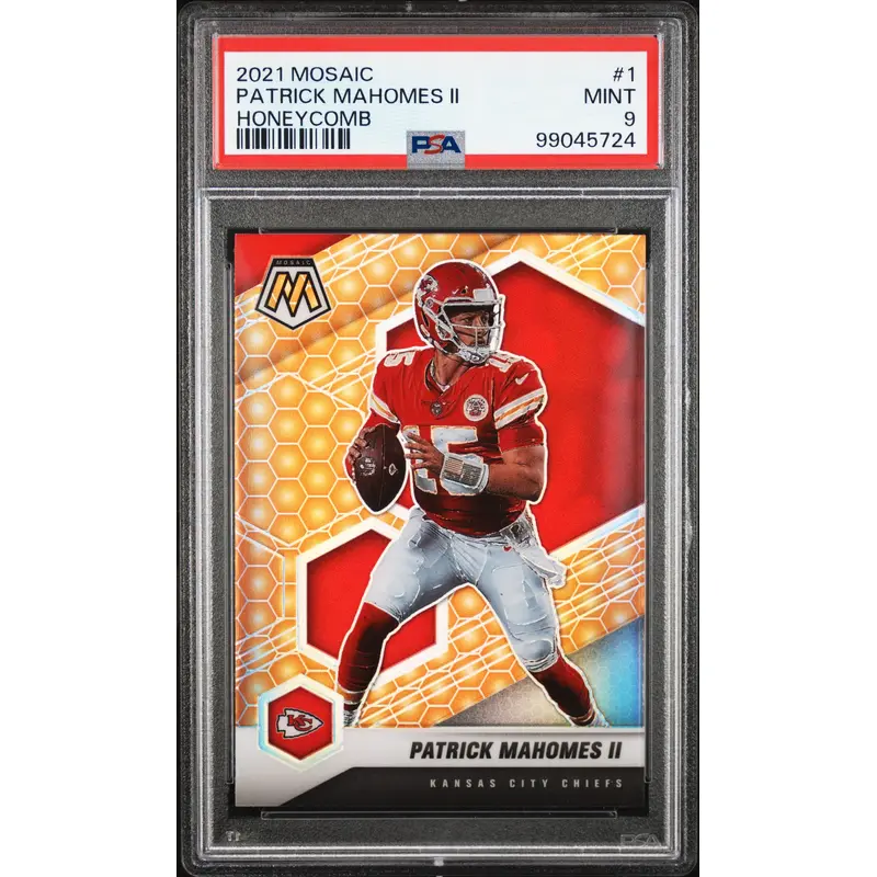 Patrick Mahomes 2021 Panini Mosaic #1 Honeycomb PSA 9 Mint
