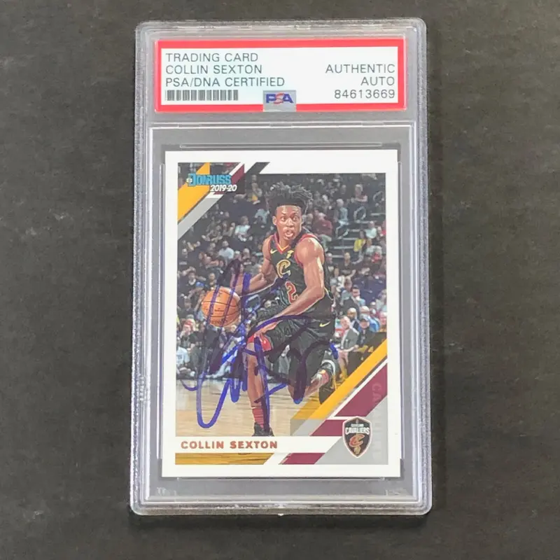 2019-20 Donruss #41 Collin Sexton Signed Card AUTO PSA Slabbed Cavaliers