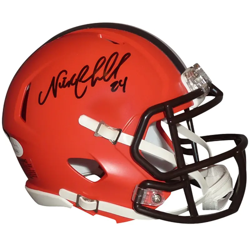 Nick Chubb Autographed Cleveland Browns Mini Helmet - JSA