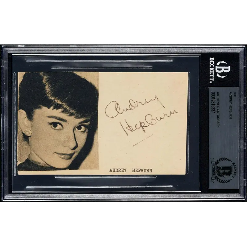 Audrey Hepburn Vintage 1950's Signed Autographed Index Card Beckett COA