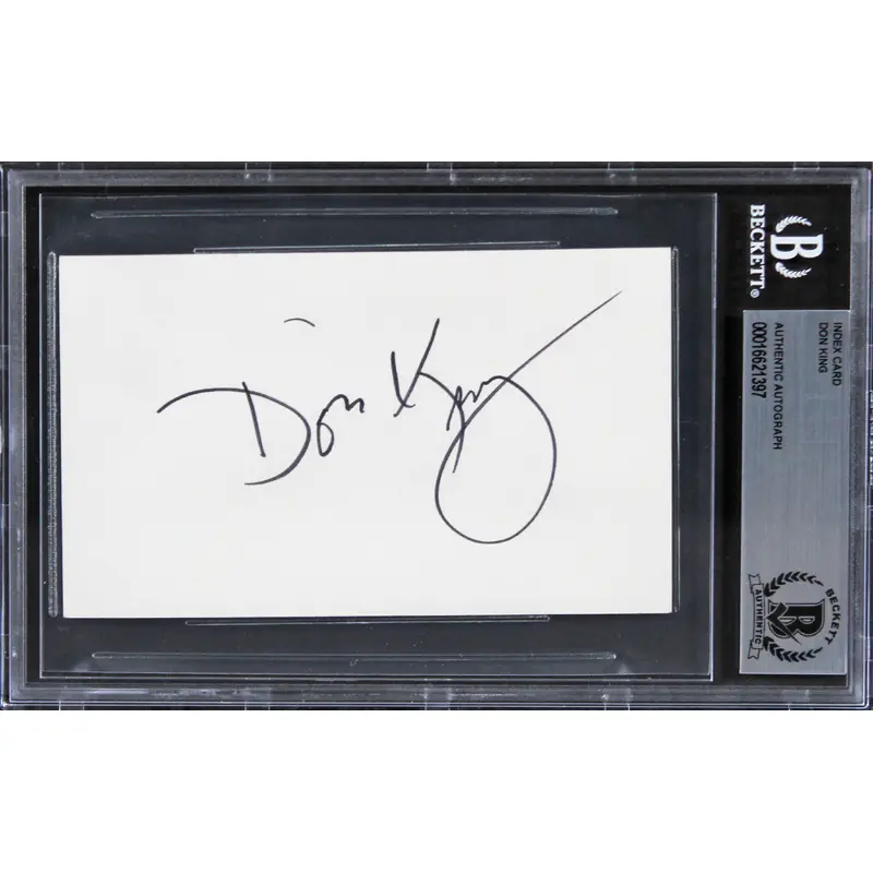 Boxing Don King Authentic Signed 3x5 Index Card Autographed BAS Slabbed