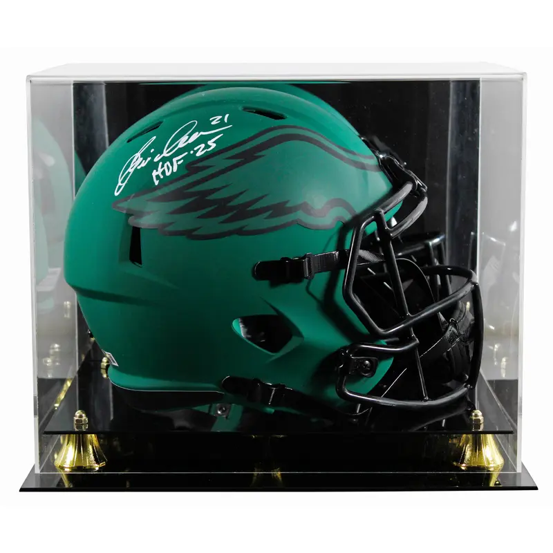 Eagles Eric Allen "HOF 25" Signed Rave Full Size Speed Rep Helmet W/ Case BAS W