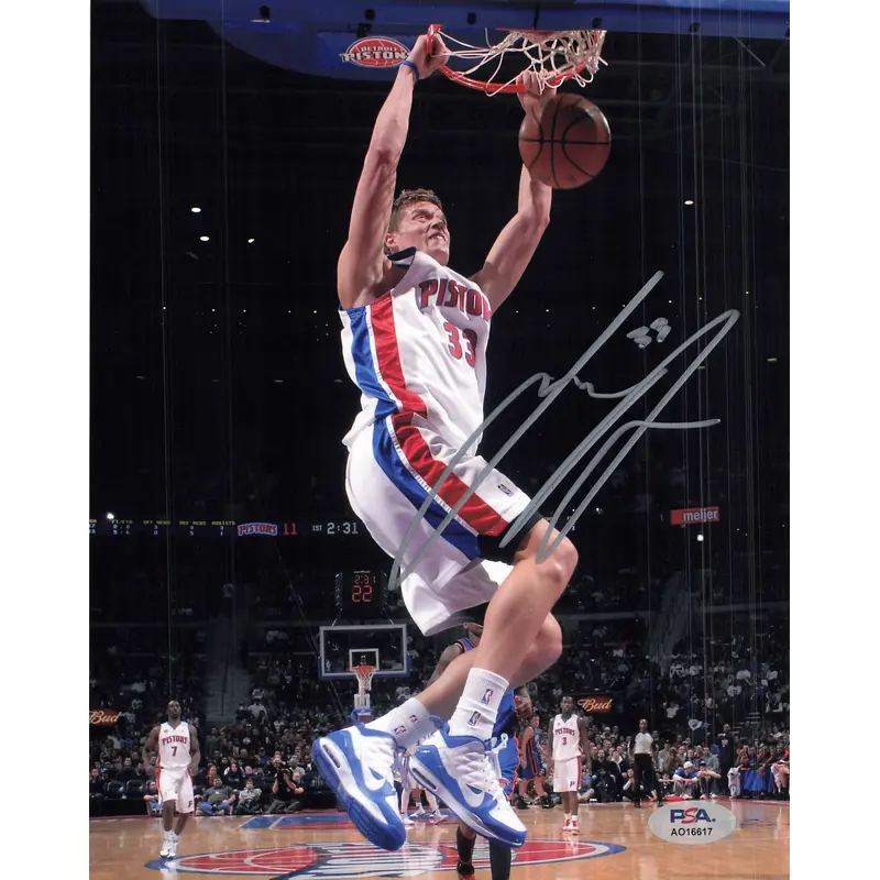 Jonas Jerebko signed 8x10 photo PSA/DNA Detroit Pistons Autographed