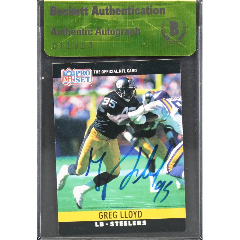 Steelers Greg Lloyd Authentic Signed 1990 NFL Pro Set #272 Card BAS #11313