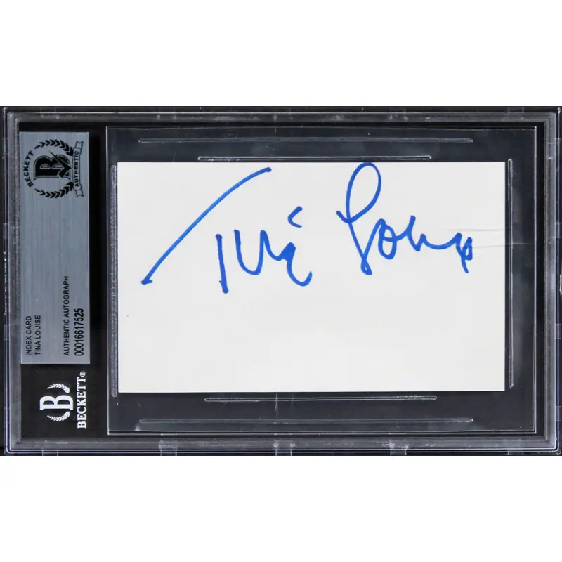 Tina Louise Gilligan's Island Authentic Signed 3x5 Index Card BAS Slabbed 2