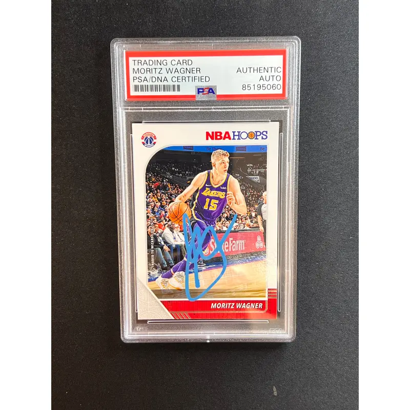 2019-20 NBA Hoops #276 Moritz Wagner Signed Card AUTO PSA Slabbed Lakers