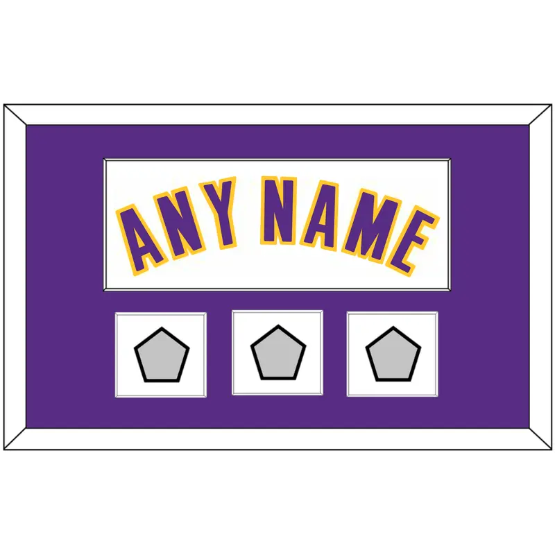 Los Angeles Name & 3 Trophy Patches - Alternate White (2002-2018) - Single Mat 1