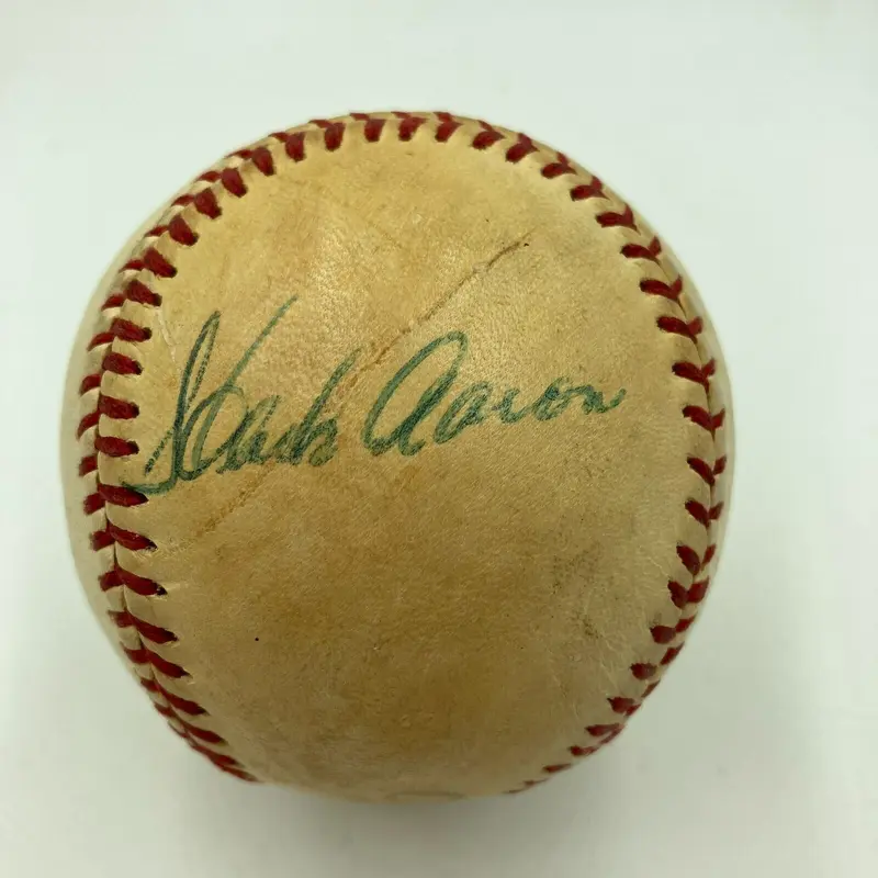 Hank Aaron Signed Vintage Official League Baseball PSA DNA COA