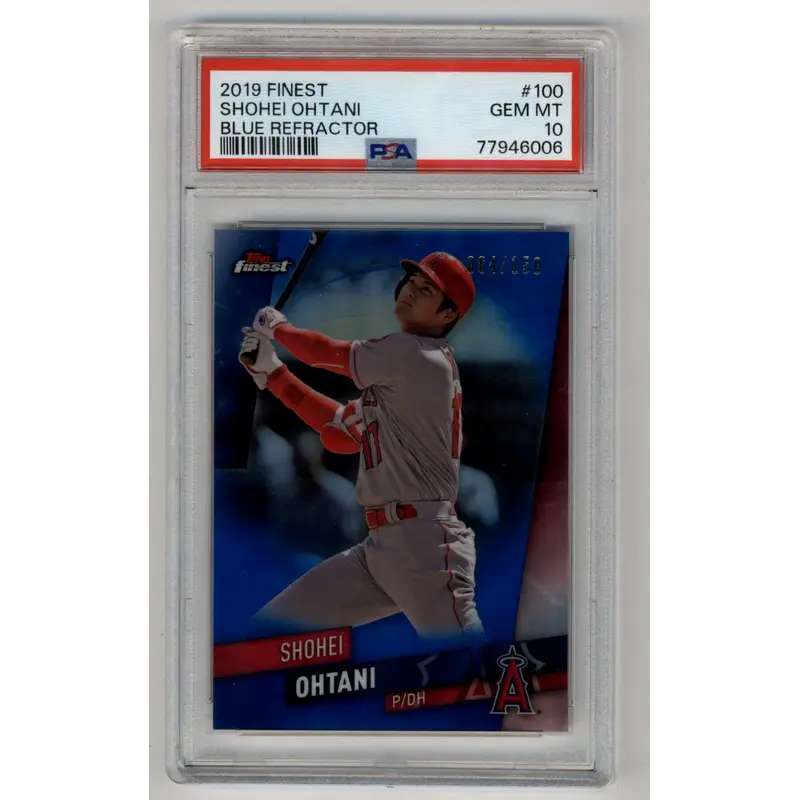 Shohei Ohtani 2019 Finest Blue Refractor 064/150 PSA 10 Gem Mint