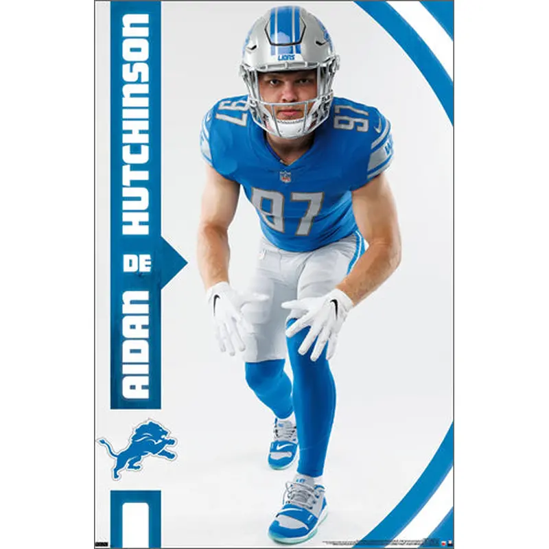 Aidan Hutchinson "Fearsome" Detroit Lions NFL Football Poster - Costacos 2022