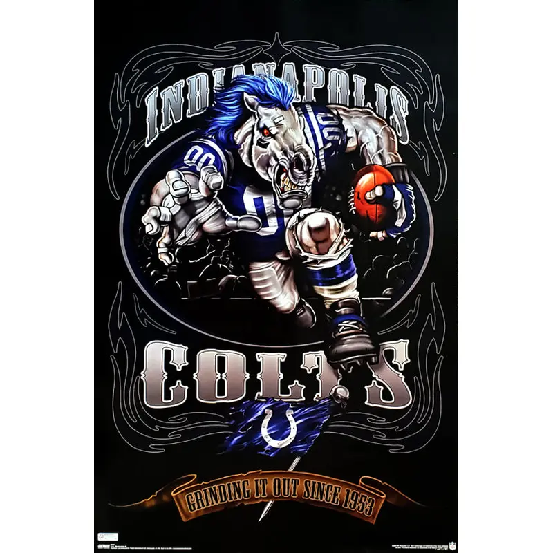 Indianapolis Colts "Grinding it Out Since 1953" Theme Art Poster - Costacos 2009