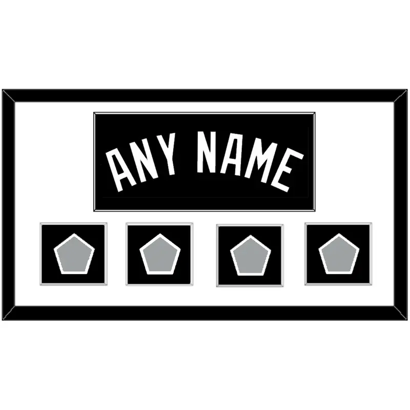 San Antonio Name With 4 Finals Patches - Road Black (1989-2002) - Single Mat 1