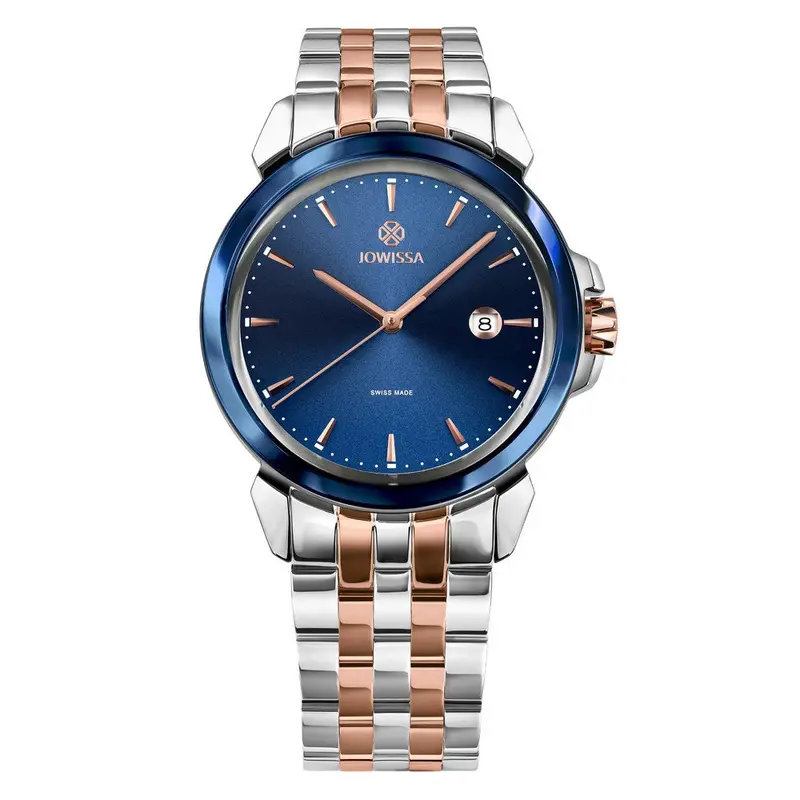LEWY3, Swiss Quartz Watch, 22mm Band - Blue & Rose Dial