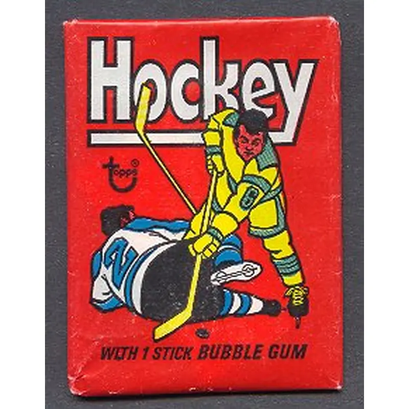 1975/76 Topps Hockey Unopened Fun Pack Wax Pack (2 Card)