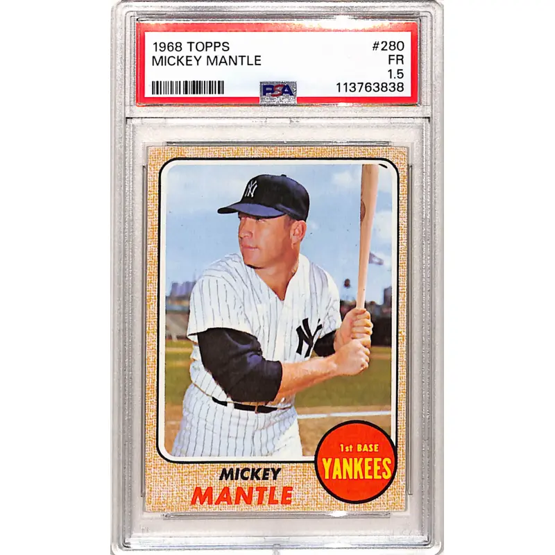 Mickey Mantle 1968 Topps #280 PSA 1.5 Fair 3838
