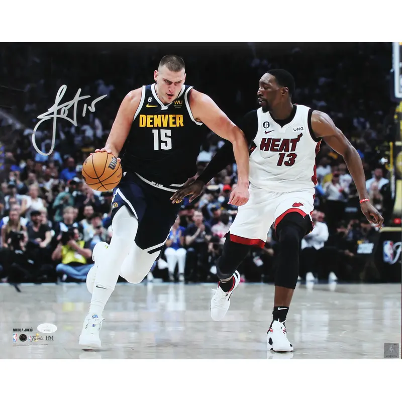 Nuggets Nikola Jokic Signed 16x20 Horizontal Driving Photo Vs Heat JSA #AQ20925