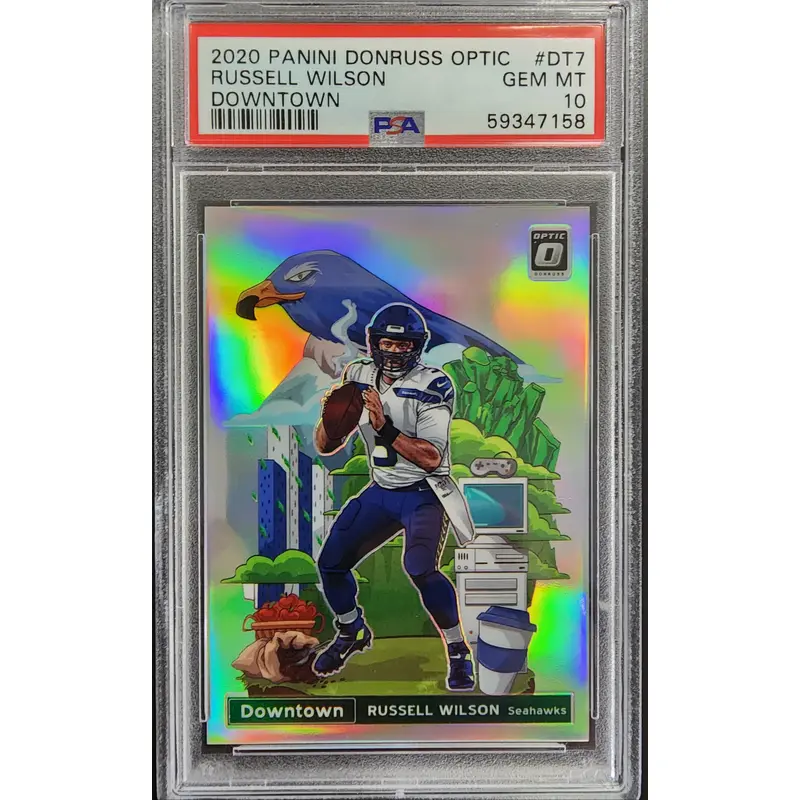 Russell Wilson 2020 Panini Donruss Optic Downtown PSA 10 Gem Mint
