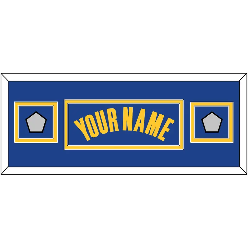 Golden State Name & 2 Finals Patches - Blue Icon - Double Mat 4